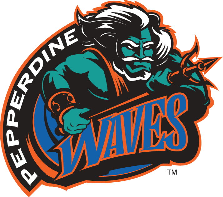 Pepperdine Waves 1998-2003 Primary Logo iron on transfers for fabric